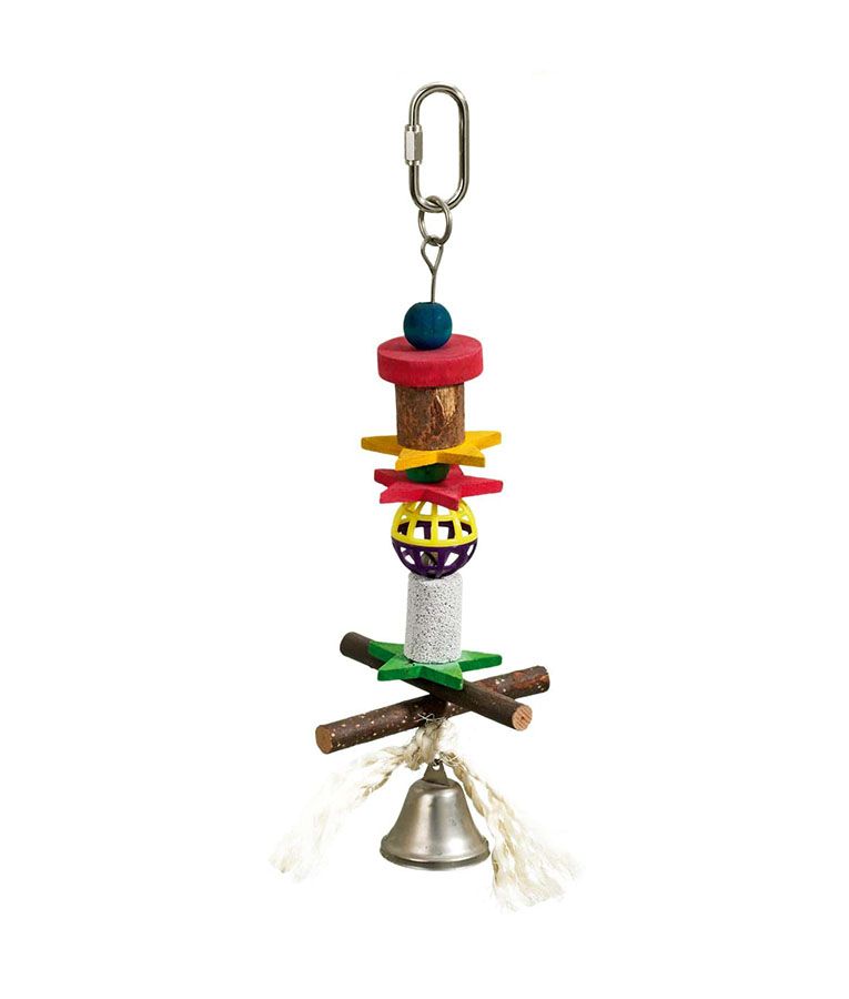 Flamingo Lava-Wood-Bell Bird Toy  - 27CM