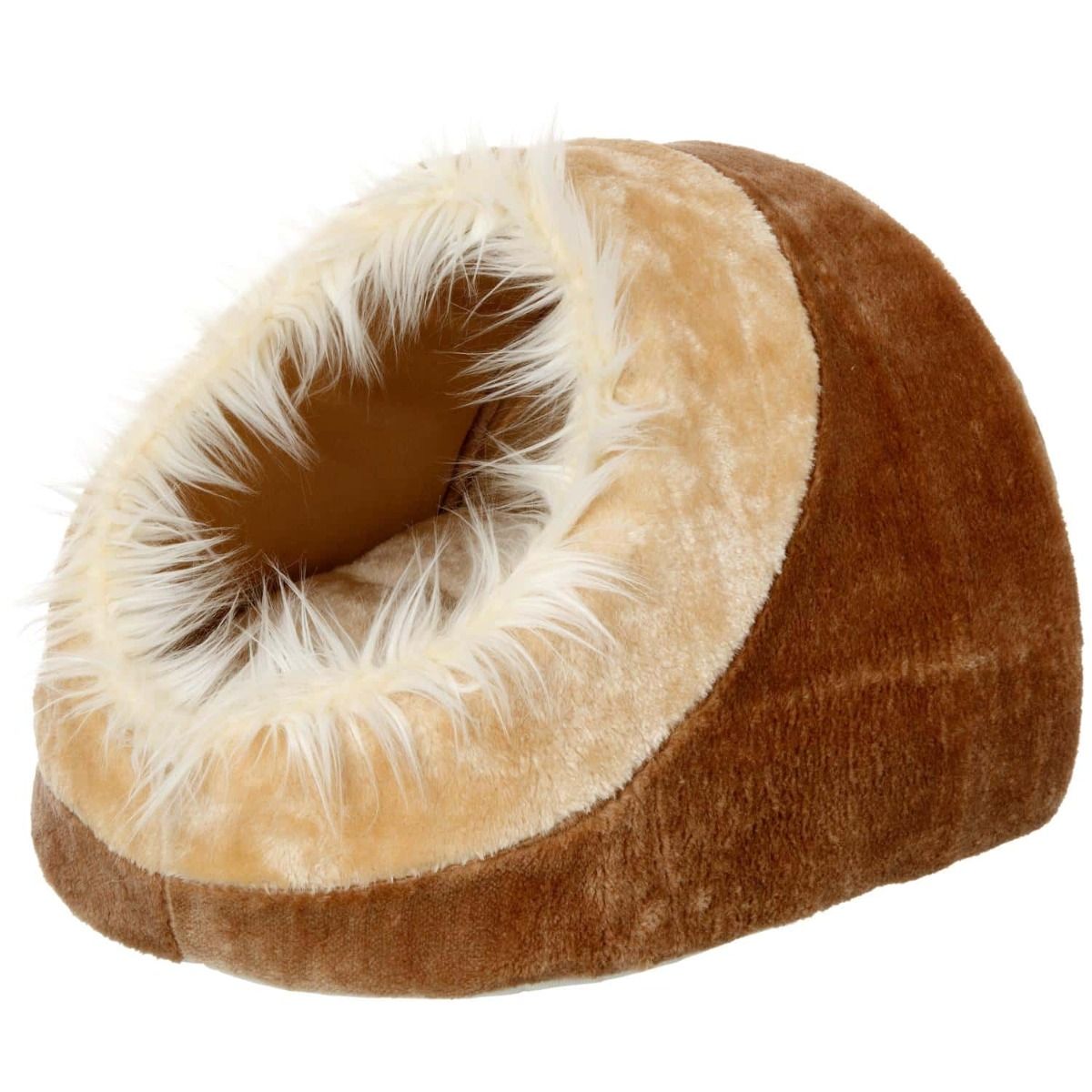 Flamingo Cuddle Cave Cat Bed - BROWN/BEIGE