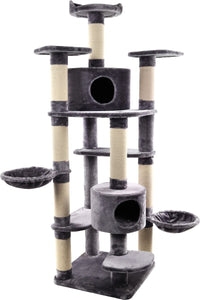 Thumbnail for Flamingo Giganto Grey & White Cat Scratching Tree - Grey