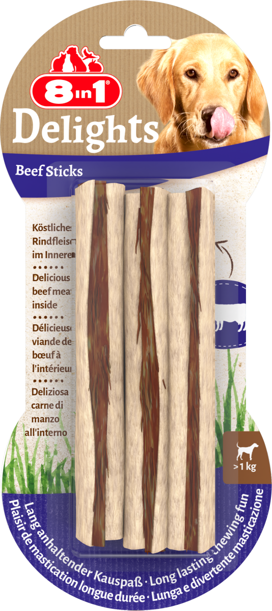 8in1 Delights Beef Sticks 3 pcs, 75 g
