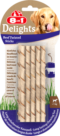 8in1 Delights Beef Twisted Sticks 10 pcs, 190 g