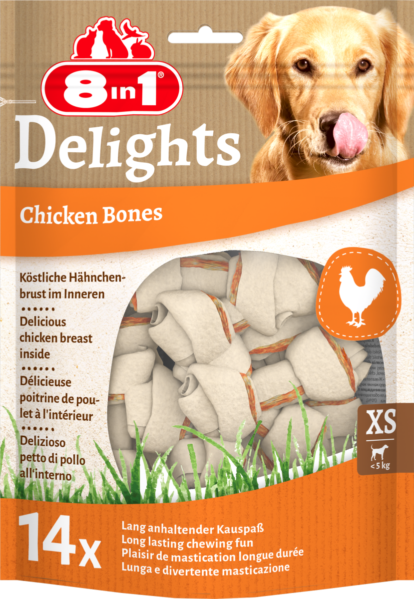8in1 Delights Bones in Bag XS, 14 pcs, 168 g