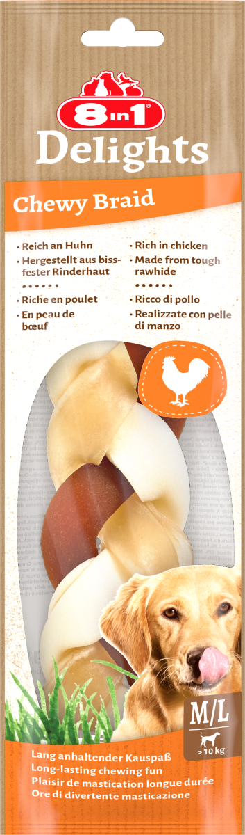 8in1 Delights Chewy Braids M/L, 80 g