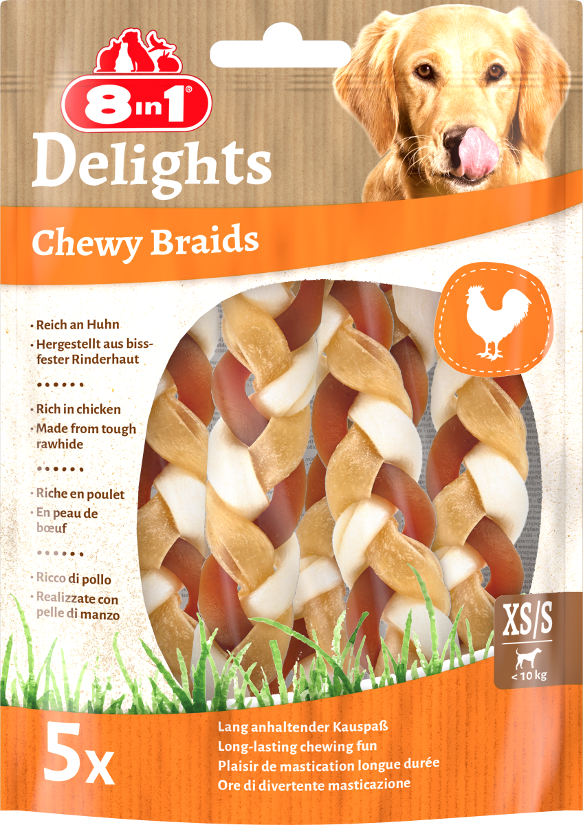 8in1 Delights Chewy Braids XS/S, 5 pcs, 75 g