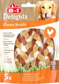 8in1 Delights Chewy Braids XS/S, 5 pcs, 75 g