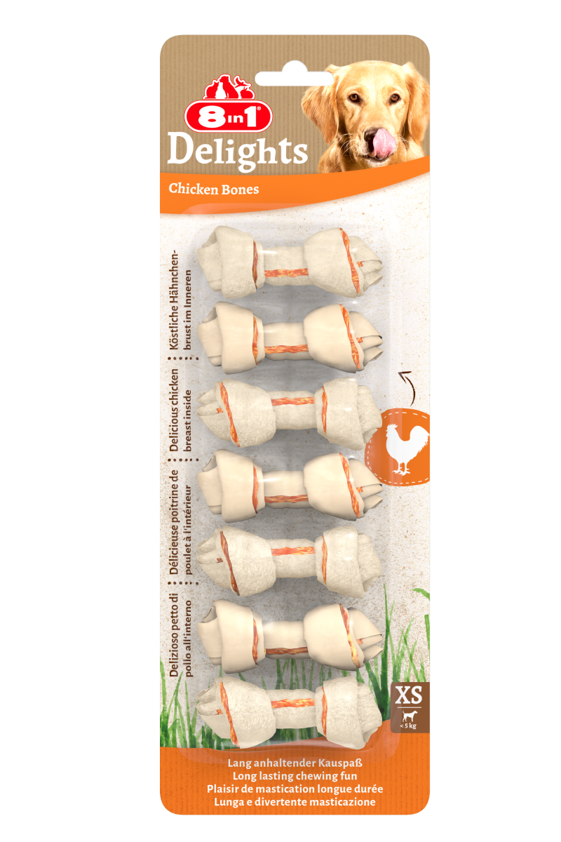 8in1 Delights Chicken Bones XS, 7 pcs, 84 g