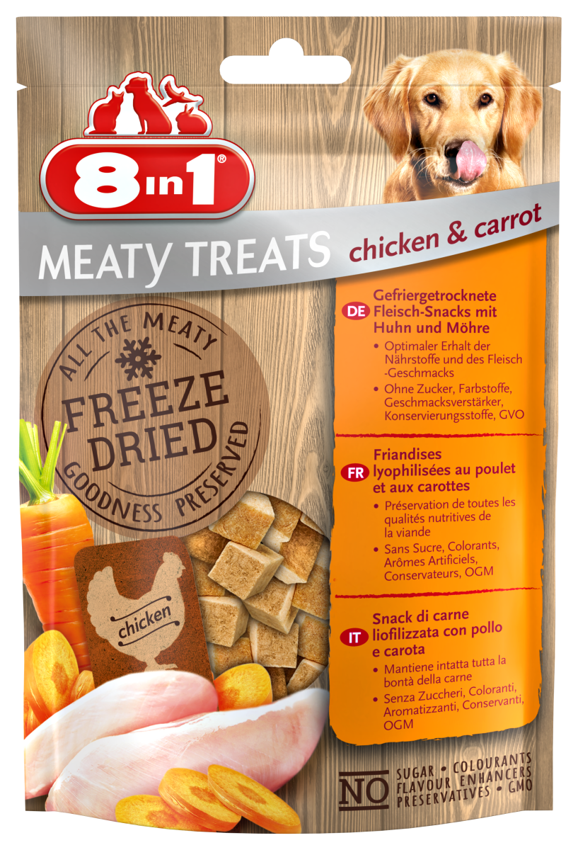 8in1 Meaty Treats Freeze Dried Chicken & Carrots 50 g