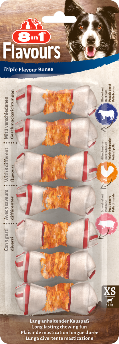 8in1 Triple Flavour Bones XS, 7pcs, 98 g