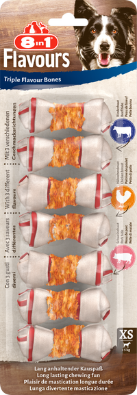 8in1 Triple Flavour Bones XS, 7pcs, 98 g