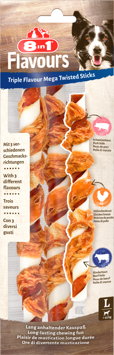 8in1 Triple Flavour Mega Twisted Sticks 140 g