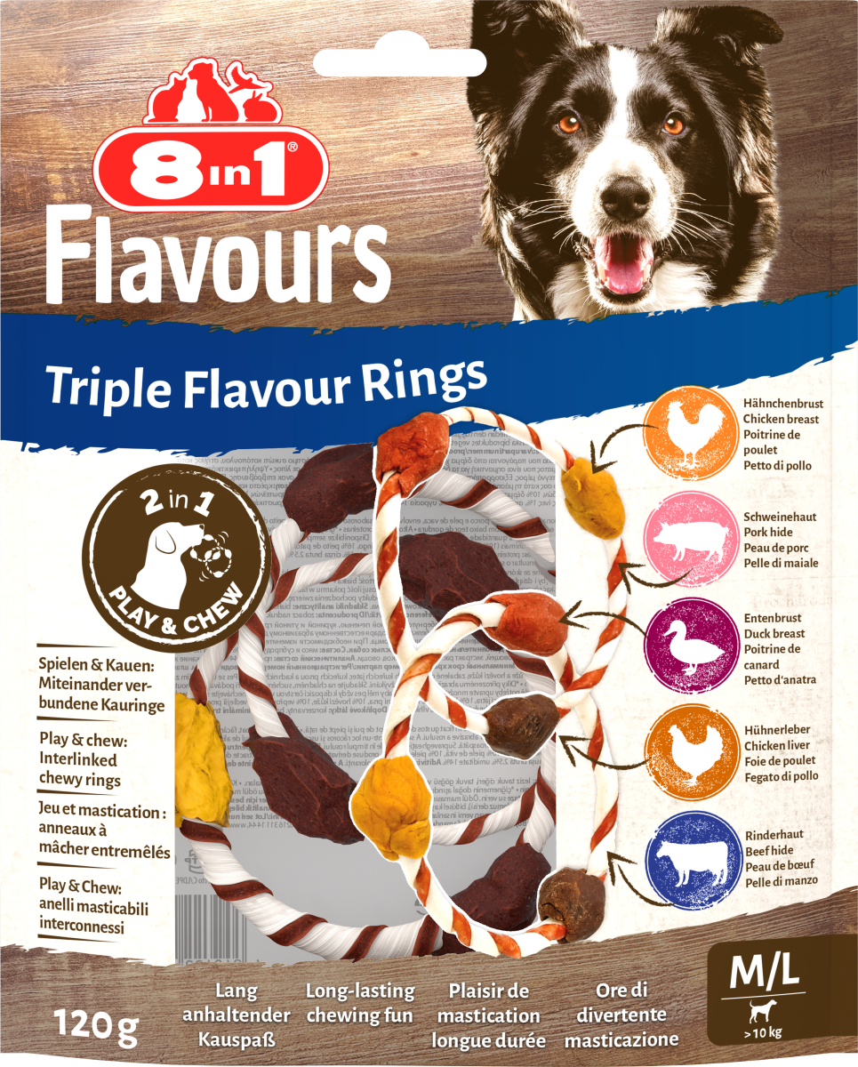 8in1 Triple Flavour Rings M/L, 120 g