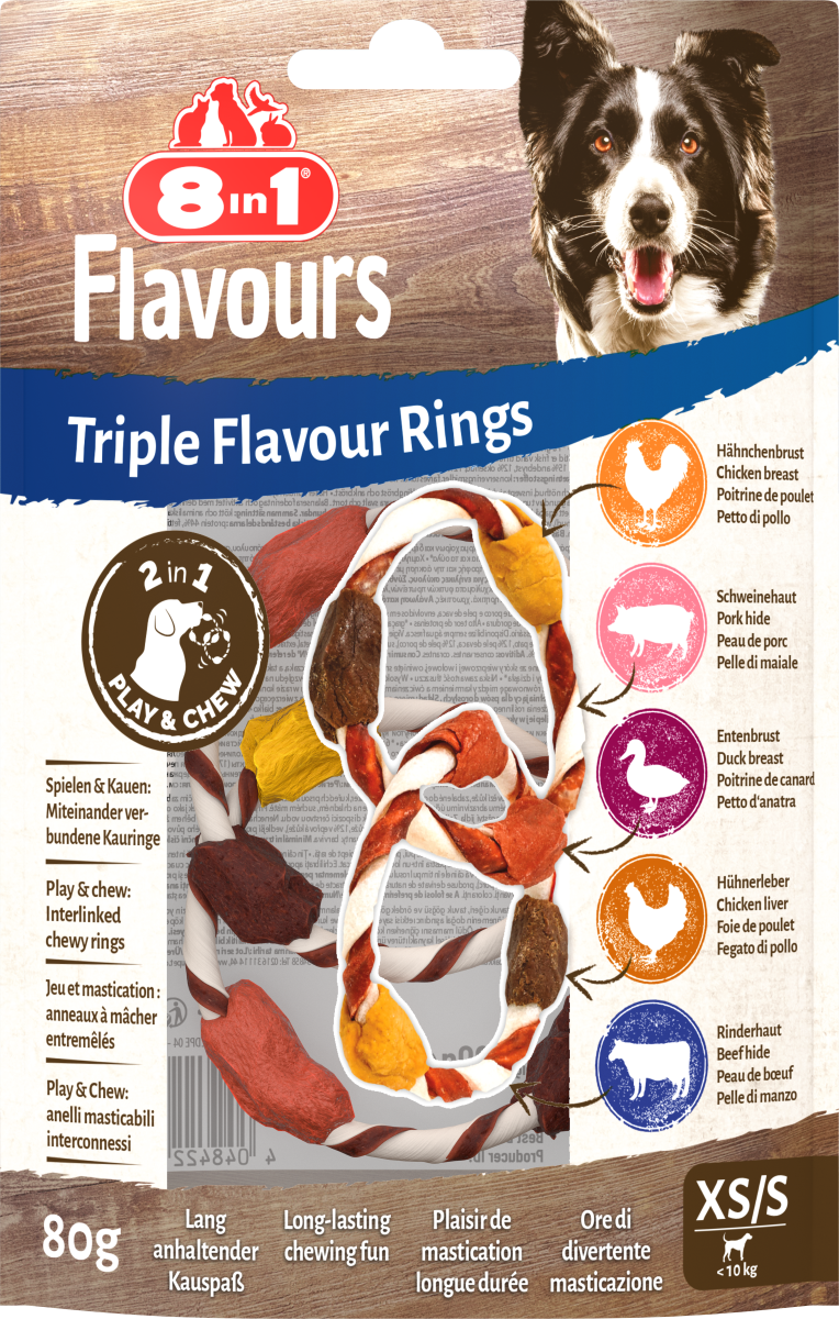 8in1 Triple Flavour Rings XS/S, 80 g