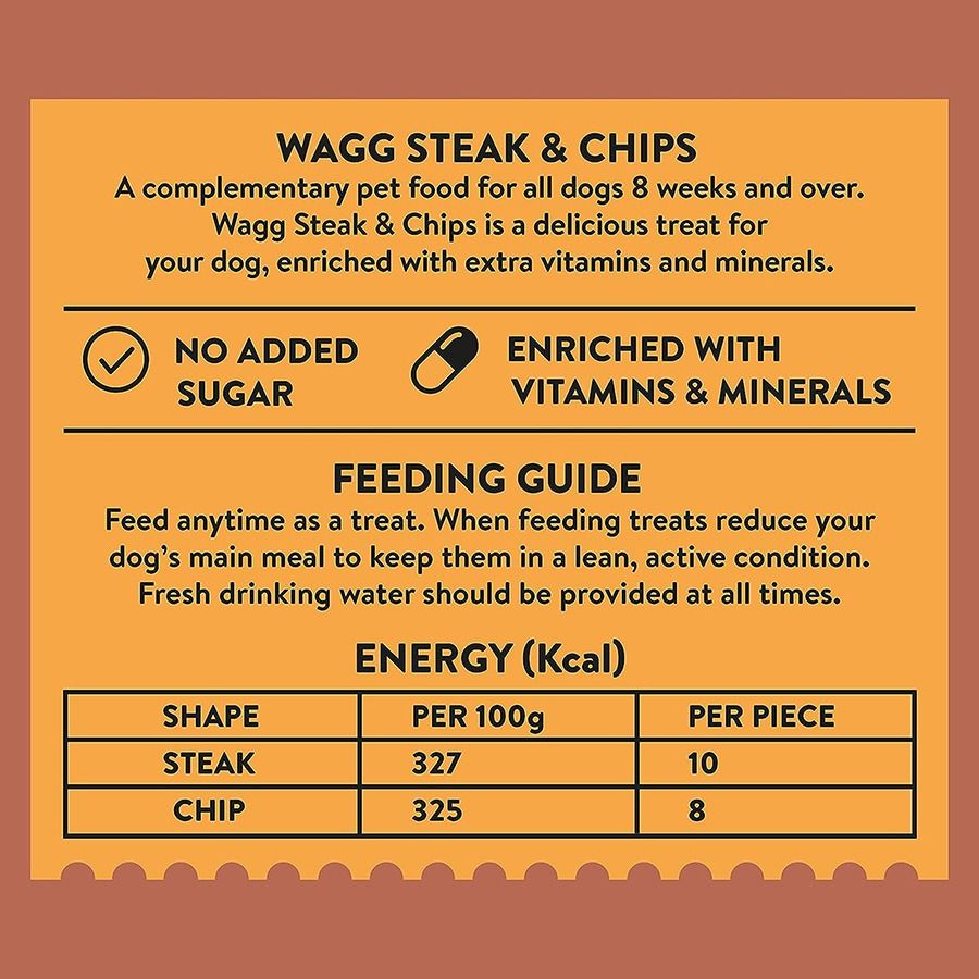 Wagg Steak & Chips Beef & Potato Tasty Bites Oven Baked Dog Treats 125g - 125g