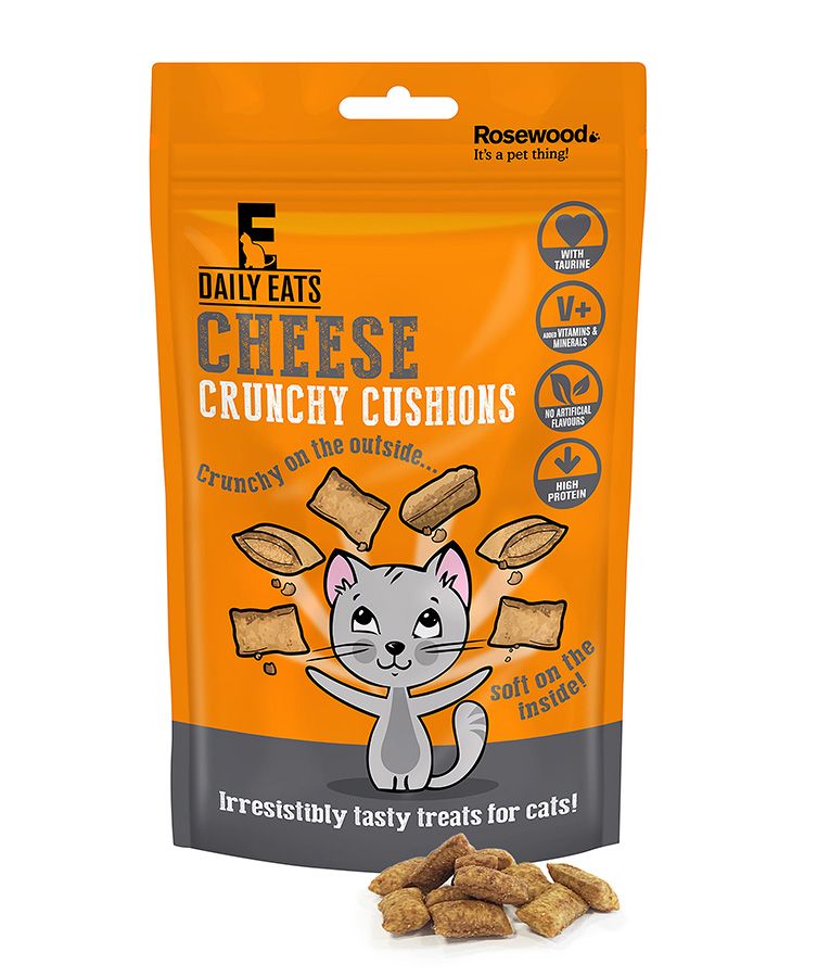 Rosewood Daily Eats Crunchy Cushions Cheese Cat Treats 60g - 60G