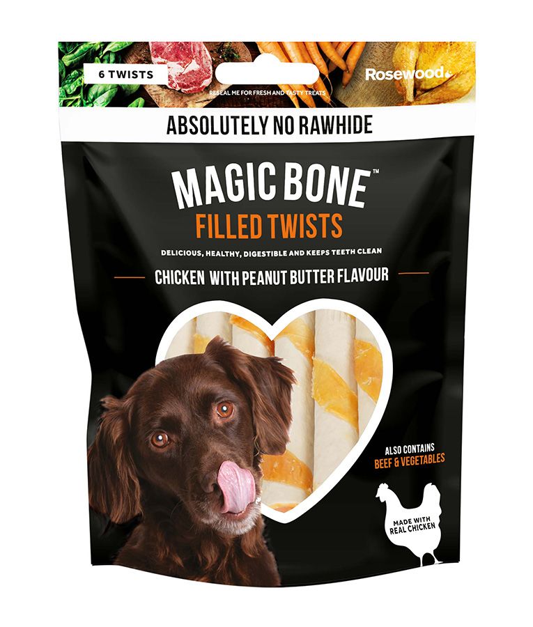 Rosewood Magic Bone Filled Twists Dog Treats 6pcs -