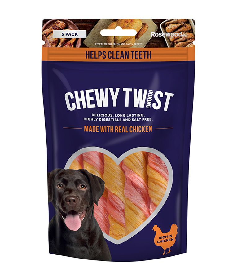 Rosewood Chewy Twist Chicken Dog Treats 115g - 115G