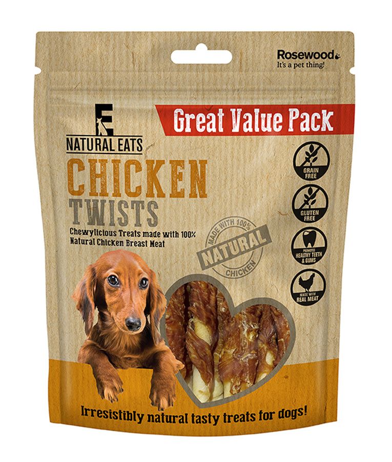 Rosewood Natural Eats Chicken Twists Dog Treats 320g Value Pack - 320G