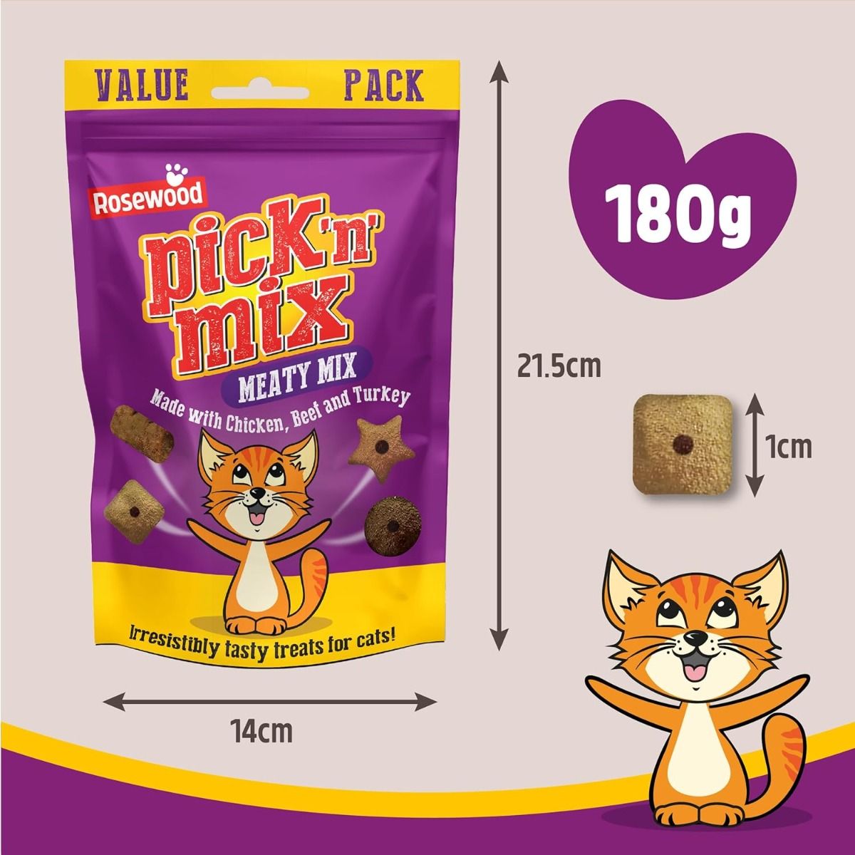 Rosewood Pick'n' Mix Meaty Mix Cat Treats 180g Value Pack - 180G
