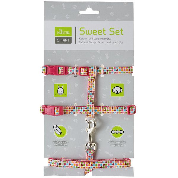 Hunter Seventies Cat Harness & Leash - Pink