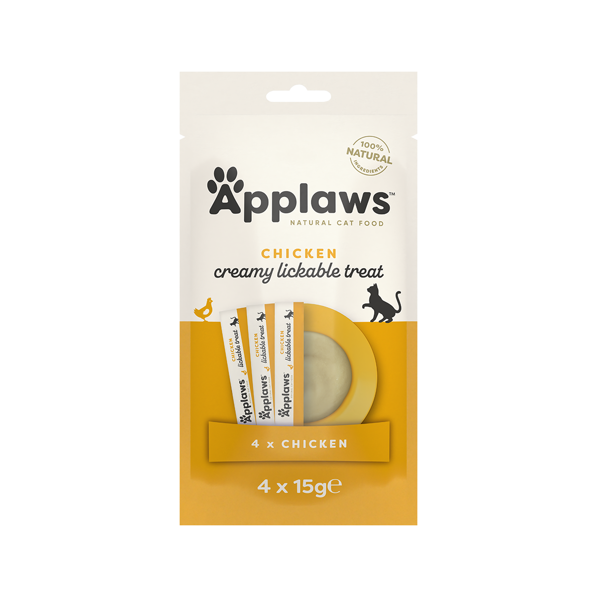 Applaws Chicken Creamy Lickable Cat Treats 4x15g -