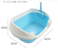 Thumbnail for Cat Litter Box Full Semi-enclosed Anti Spill Cat Toilet Large Small Cat Poop Basin - light-blue