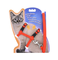 Thumbnail for Adjustable Cat Walking Harness Nylon Strap Collar with Leash,Cat Leash and Harness 1 Set Leash + Harness Design & Color May Vary