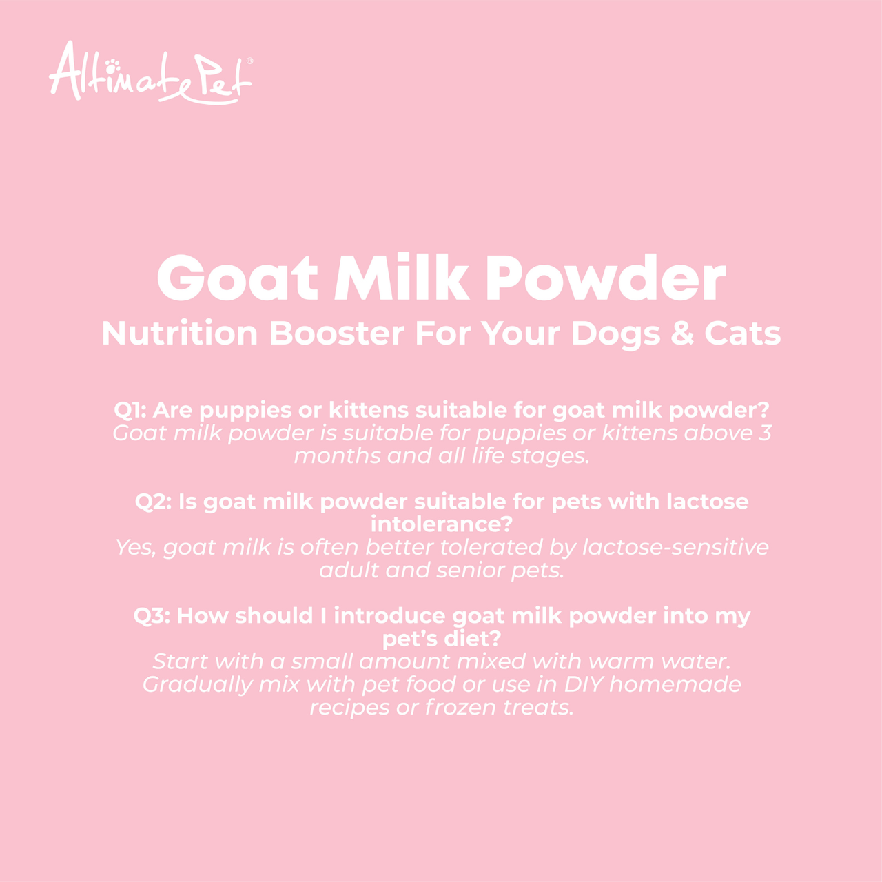 Altimate Pet Goatmilk Powder For Kittens 200g
