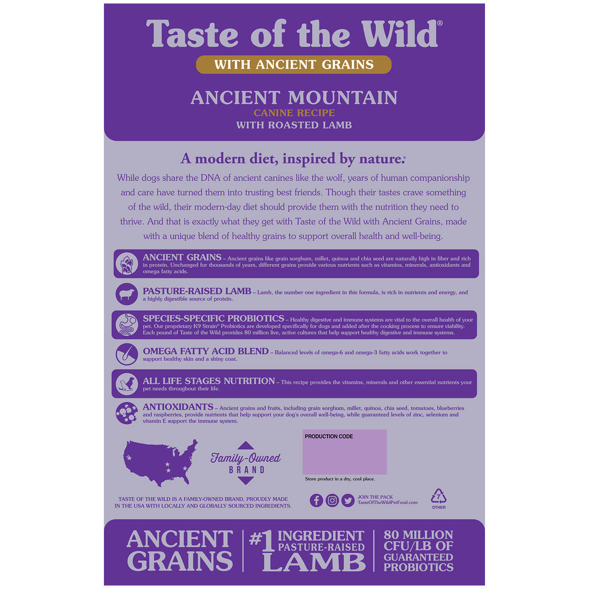 Ancient Mountain Canine Recipe - 12.7kg(28lbs)