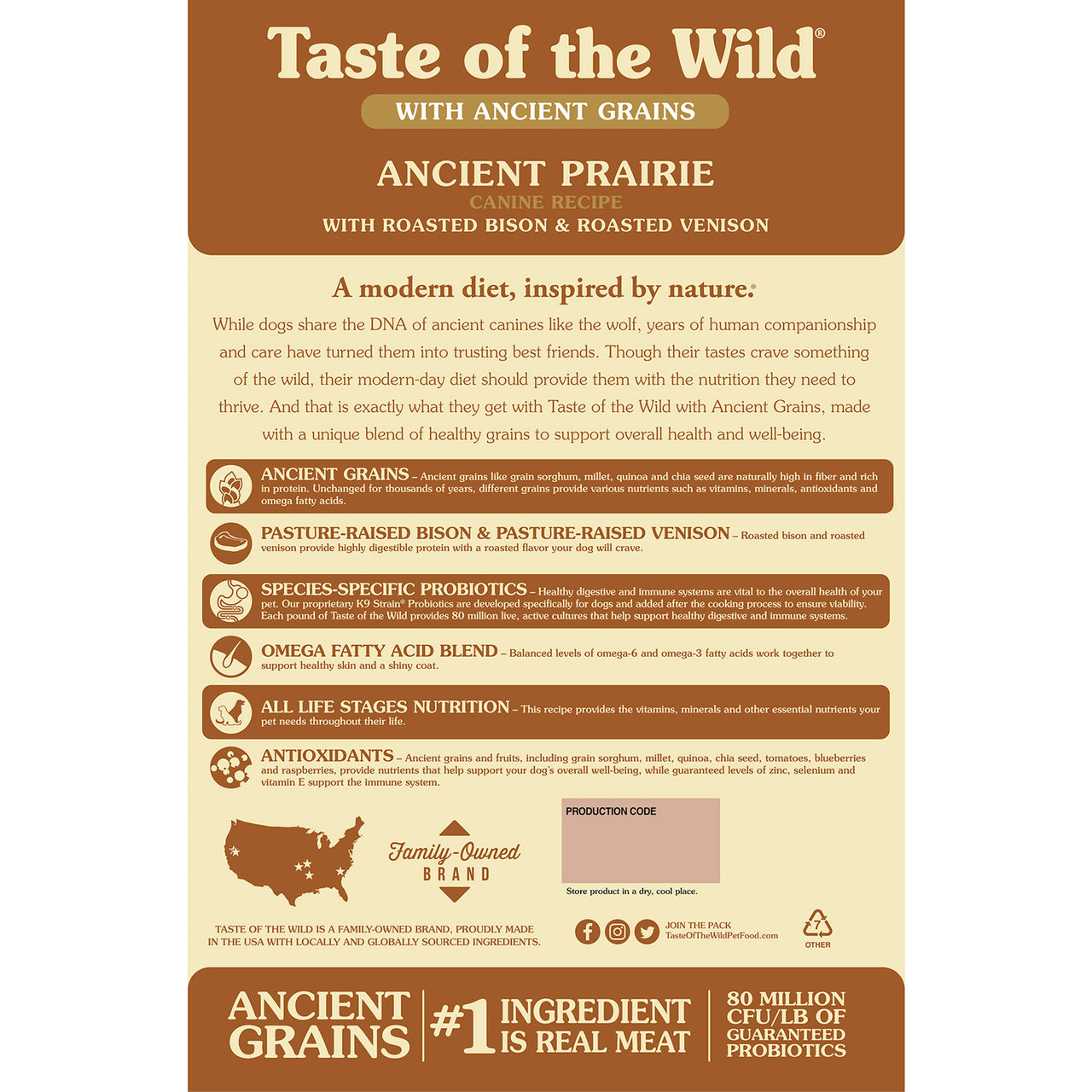 Ancient Prairie Canine Recipe - 2.27kg(5lbs)