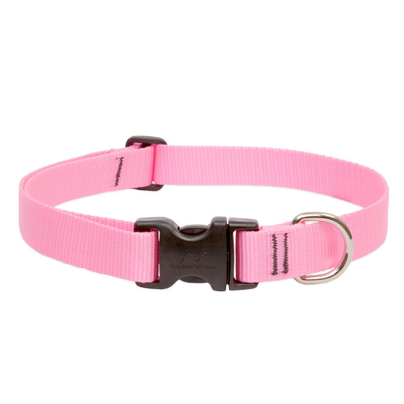 BASICS Adjustable Collar PINK 1″ FOR BIG DOGS - 12"-20"