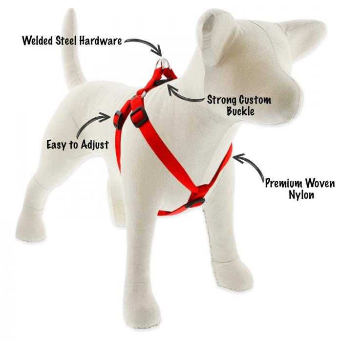 Large Dog Basics Step In Harness 1″ - red