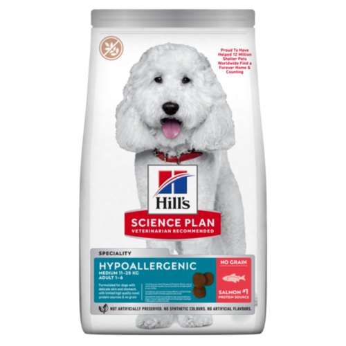 Hill’s Science Plan Hypoallergenic Medium Breed Adult Dry Dog Food with Salmon (12kg)