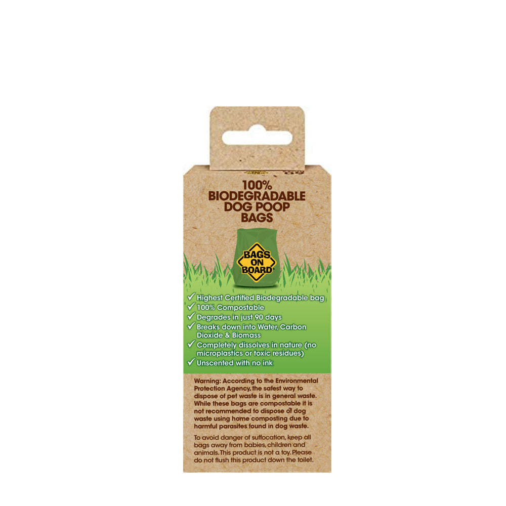 100% Biodegradable Dog Poop Bags (60 Bags)