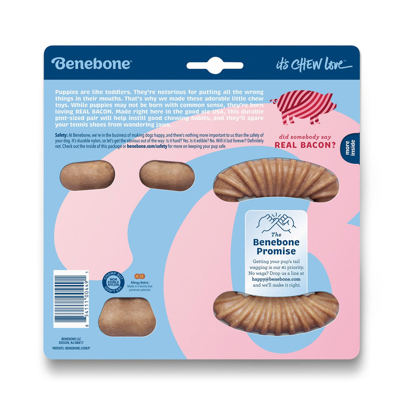 Benebone Puppy 2-Pack Dental Chew/Wishbone (Tiny) – Bacon