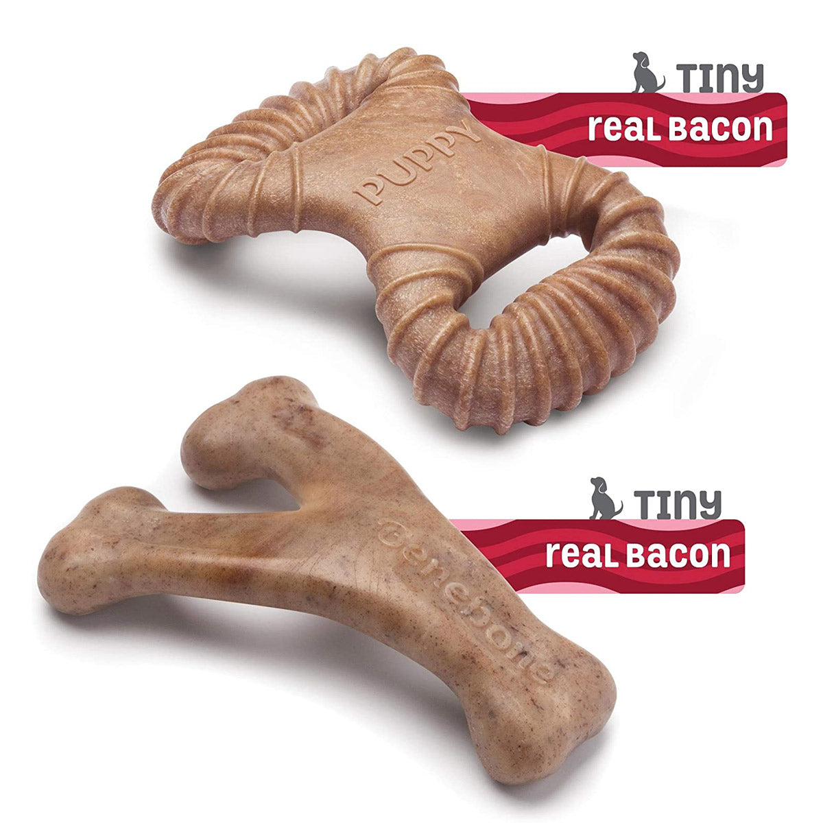 Benebone Puppy 2-Pack Dental Chew/Wishbone (Tiny) – Bacon