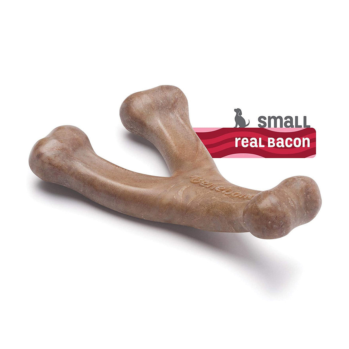 Benebone Puppy Wishbone Dog Chew Toy – Bacon - Small