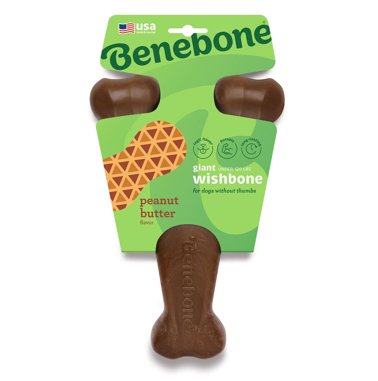 Benebone Wishbone Dog Chew Toy – Peanut - Large