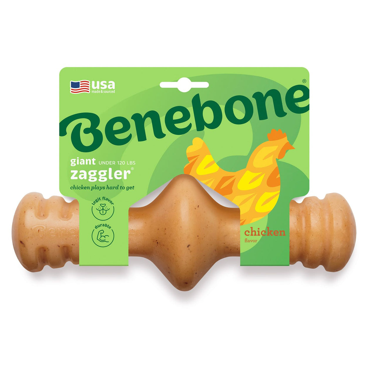 Benebone Zaggler Dog Chew Toy – Chicken - Medium