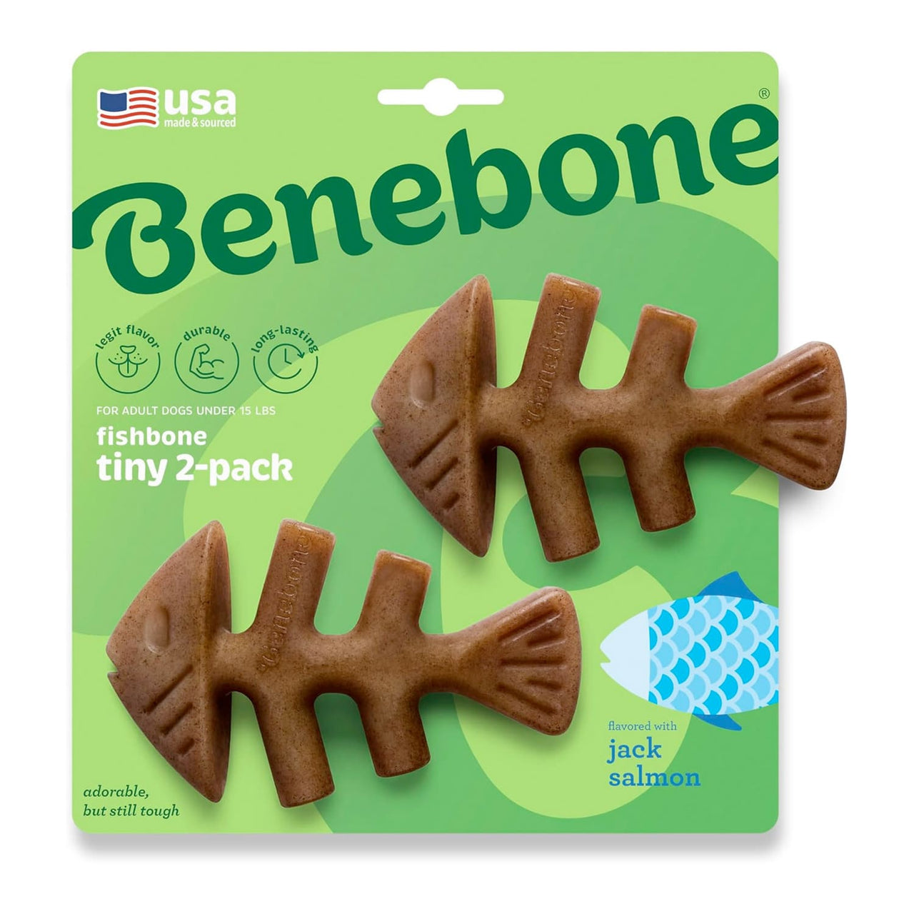 Benebone Dental Chew Fishbone Jack Salmon (Tiny) – 2 pack