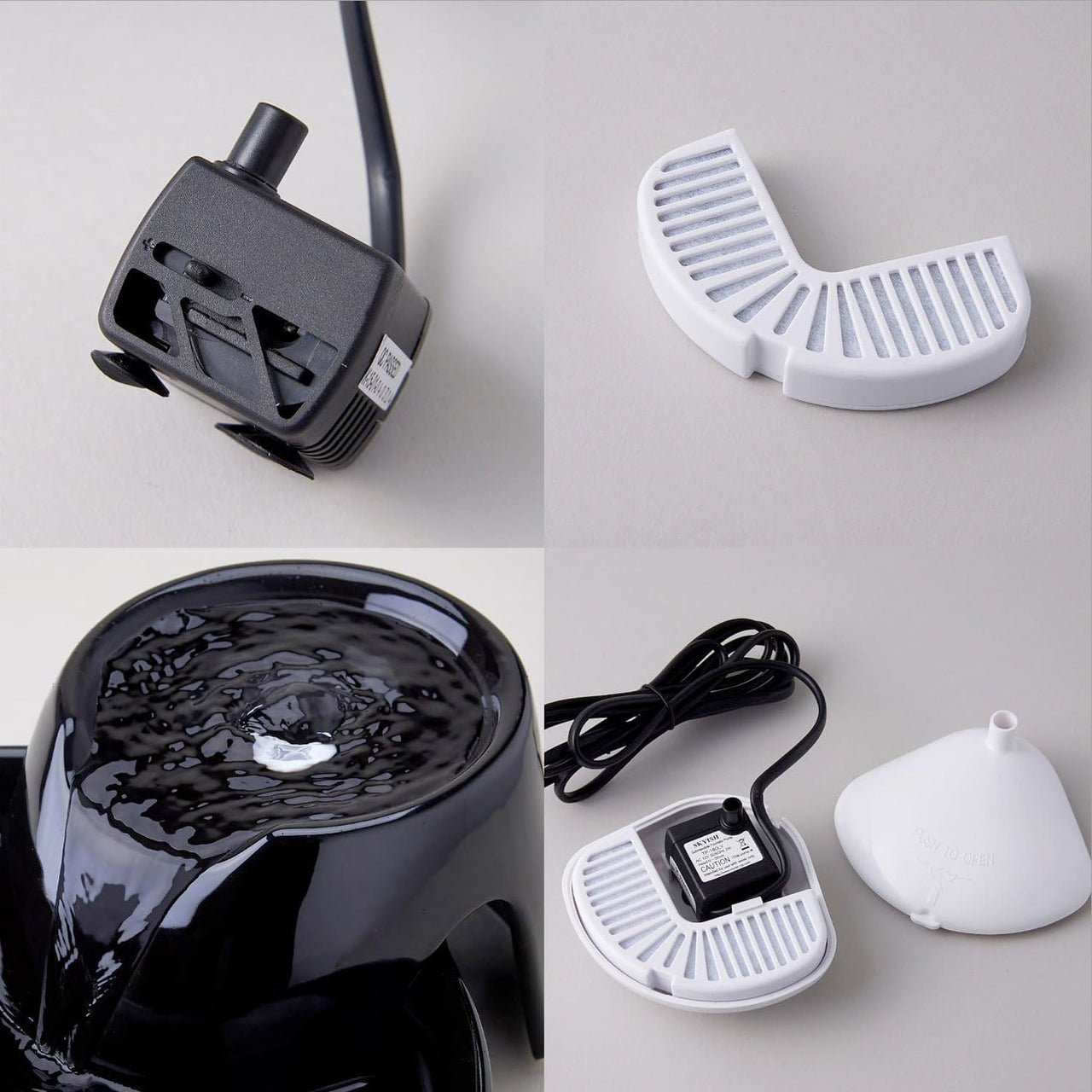 Big Max Ceramic Pet Drinking Fountain 128oz (Black)
