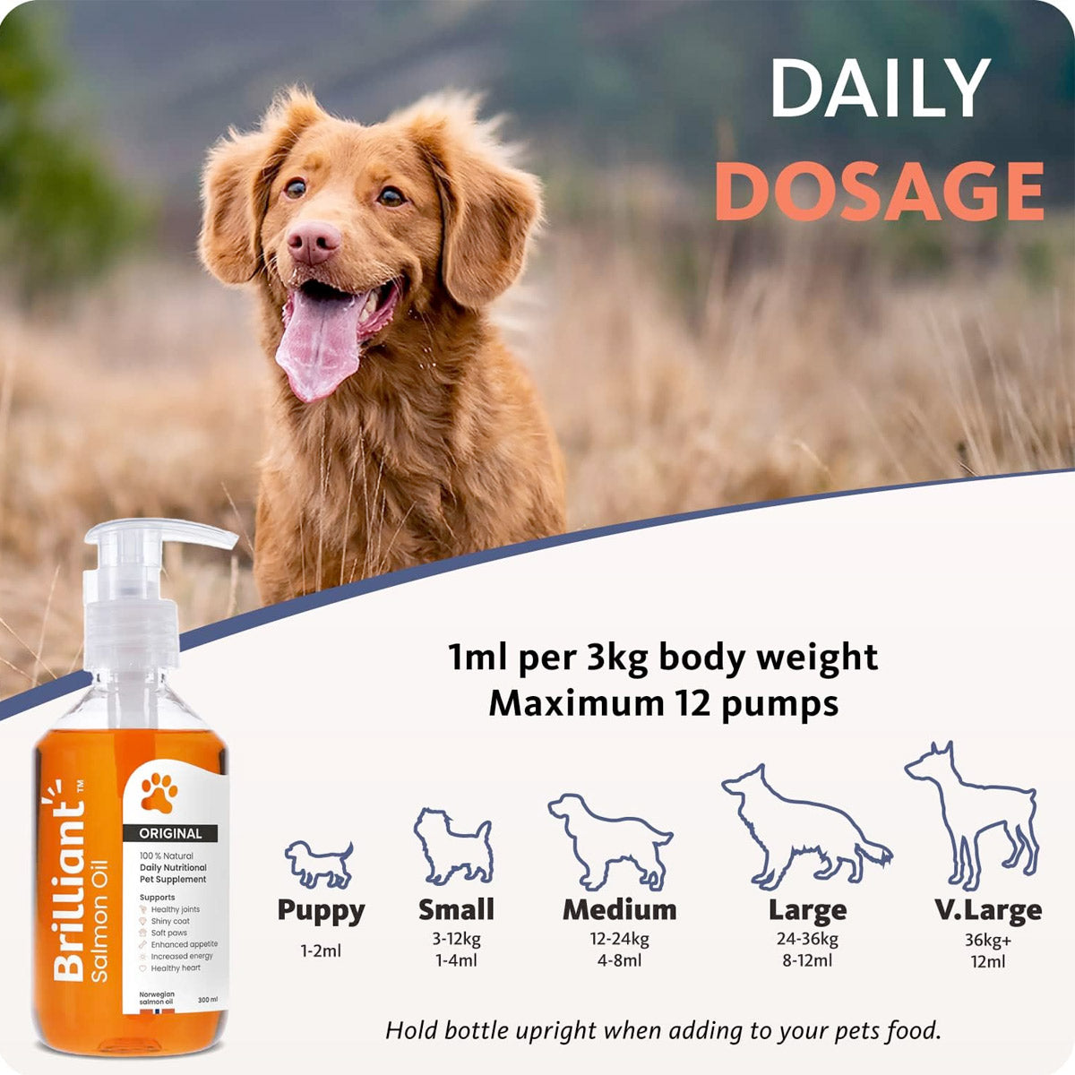 Brilliant Salmon Oil for Dogs and Cats - 300 ml