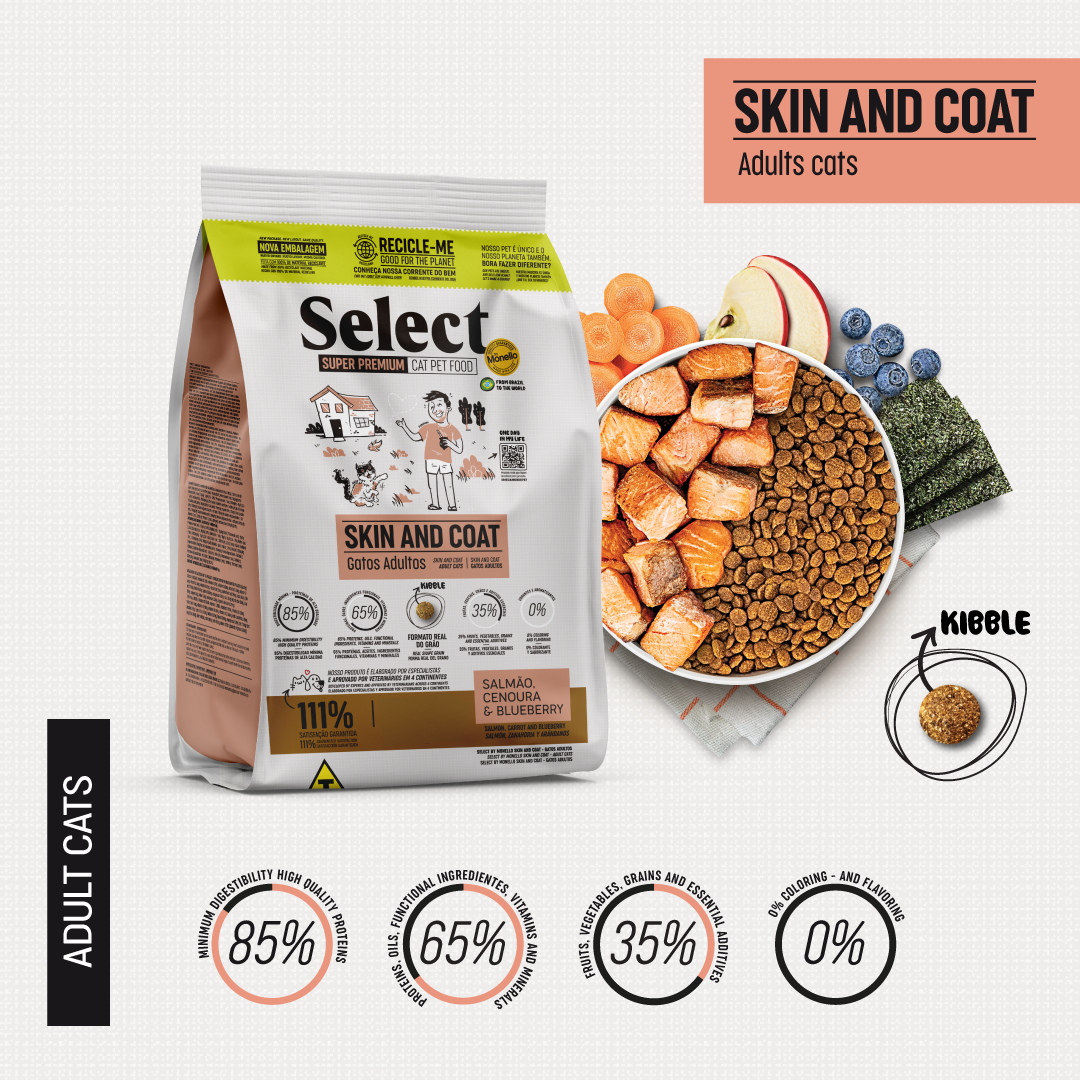 Select by Monello Skin and Coat (Salmon, Carrot and Blueberry) - 1.5kg