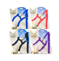 Thumbnail for Cat Harness and Leash Adjustable Nylon Halter Harness Kitten Nylon Strap Belt Safety Rope Leads