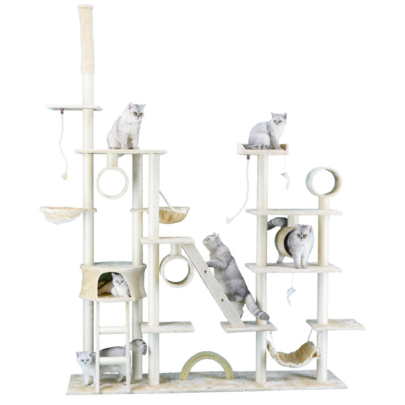 108″ Cat Tree Condo Furniture (FC06) 90″W x 20″L x 92″-108″H