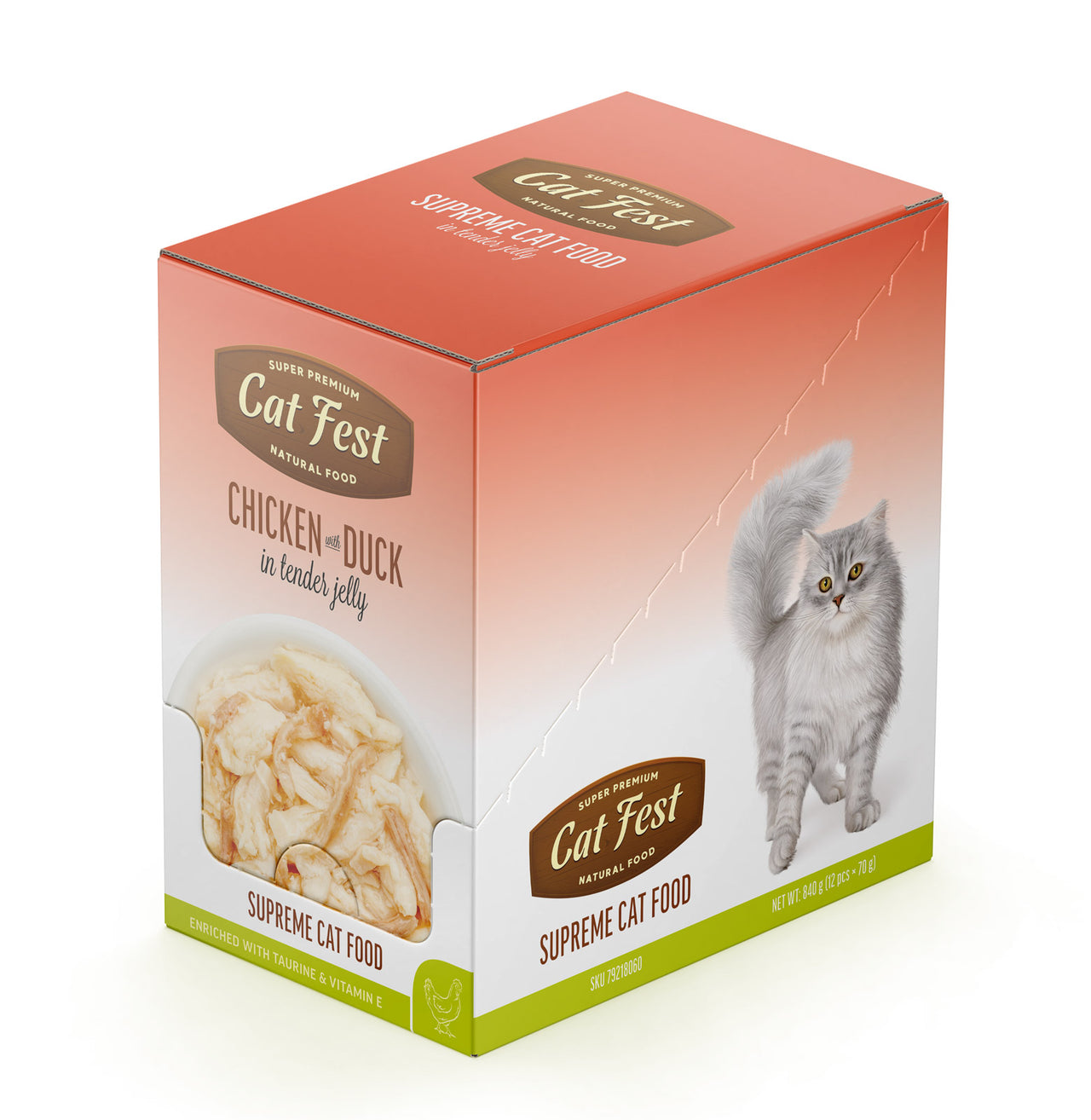 Cat Fest Chicken With Duck In Tender Jelly For Cats 70g [MOQ:12pcs]