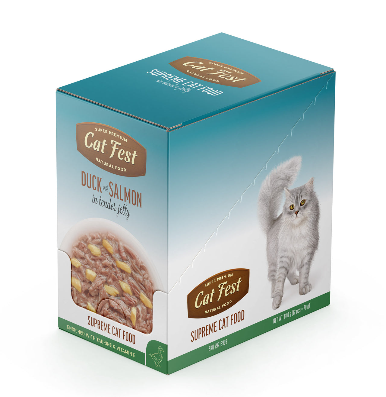 Cat Fest Duck With Salmon In Tender Jelly For Cats 70g [MOQ:12pcs]