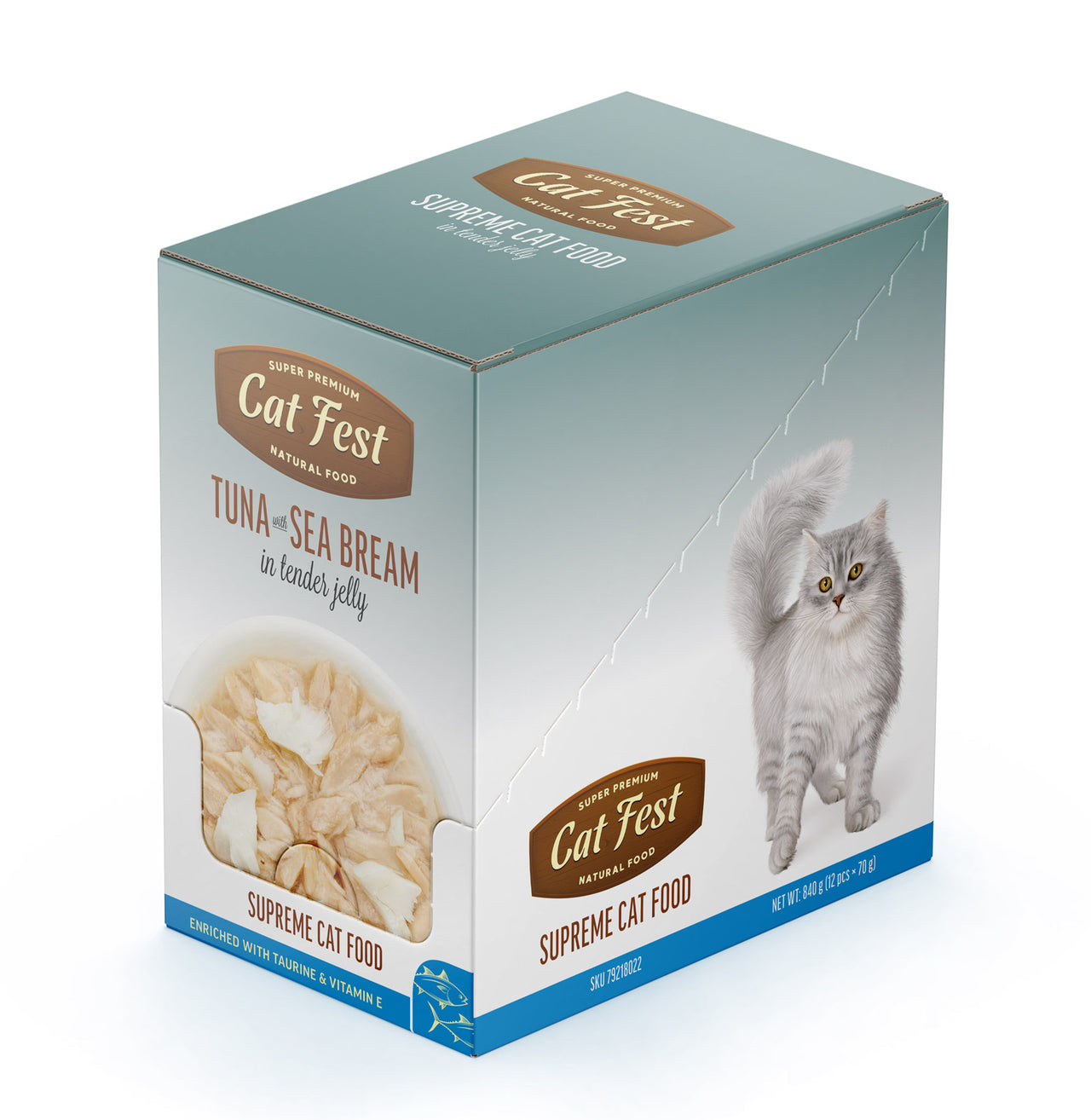 Cat Fest Tuna With Sea Bream In Tender Jelly For Cats 70g [MOQ:12pcs]