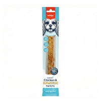 Wanpy Chewy 10″ Chicken Jerky & Rawhide Twists 70g