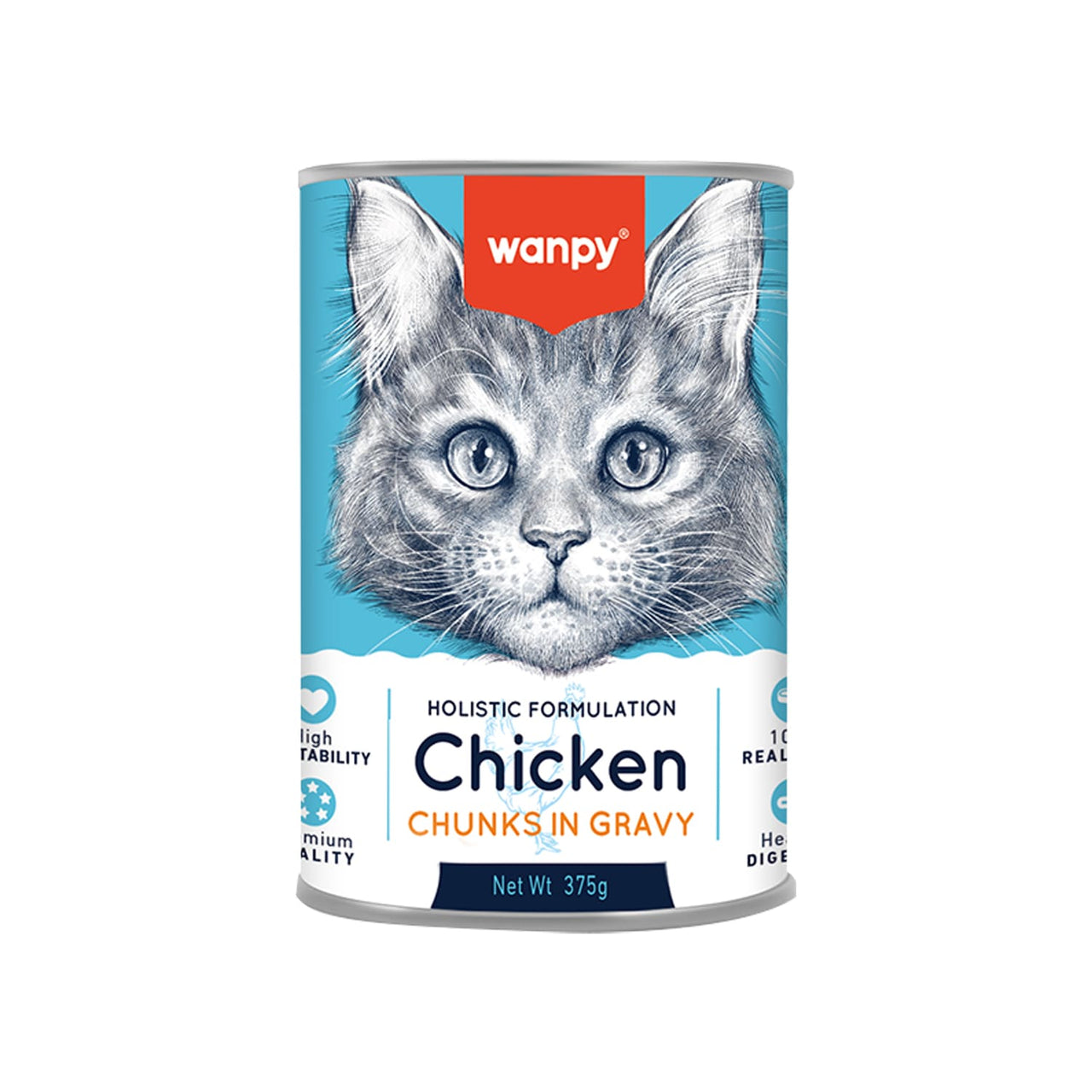 Wanpy Chunks in Gravy Canned Food for Cats – Chicken 375g
