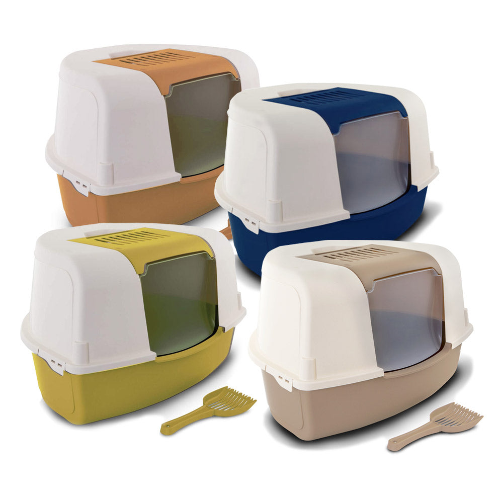 Toilet Ariel Corner Litter Tray and Scoop - mustard